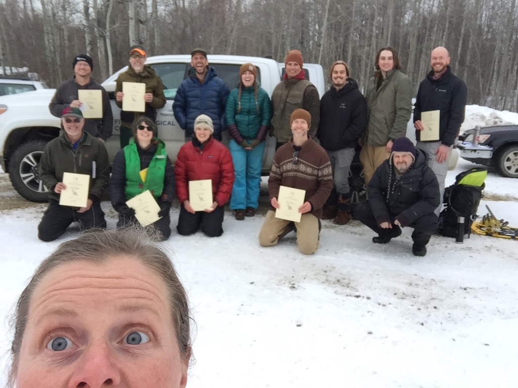 Alberta's first wildlife track & sign evaluation, Edmonton,  January 8 & 9, 2022. 