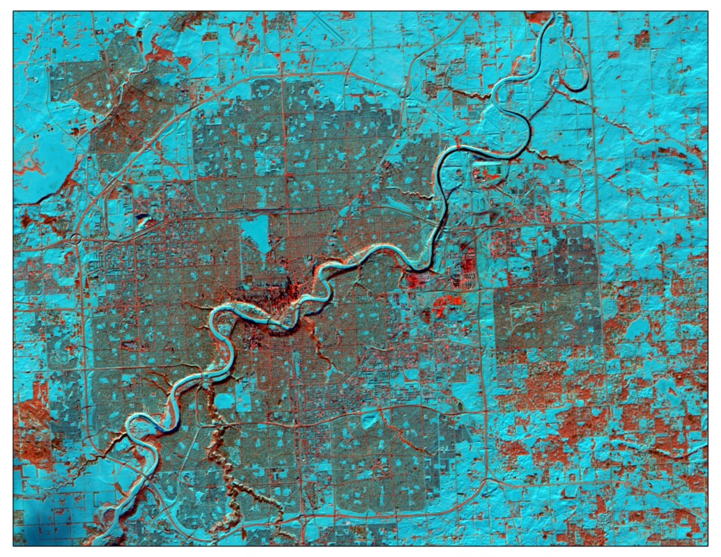 The City of Edmonton captured from the Landsat 8 satellite