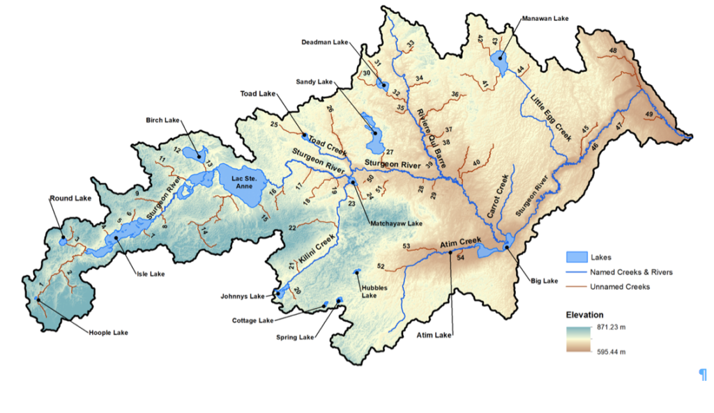 The first step in completing a riparian assessment is to identify the stream and lake shorelines of interest.